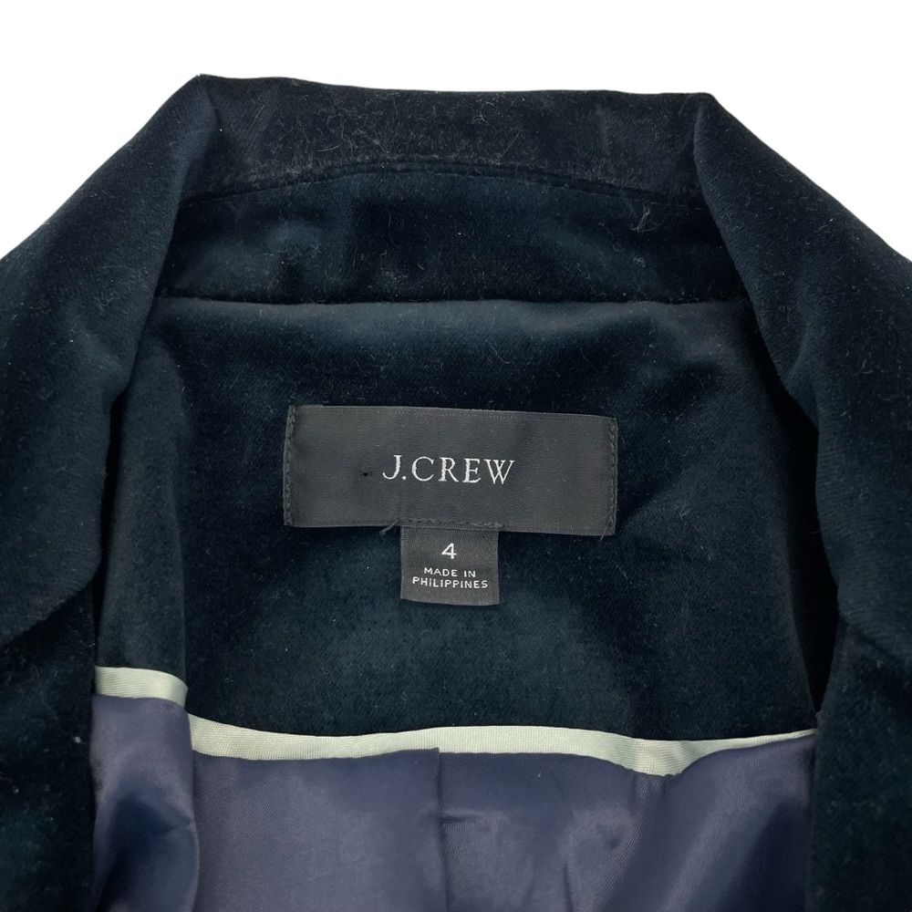 J. Crew Willa Stretch Velveteen Blazer 4 Blue - Picture 12 of 15